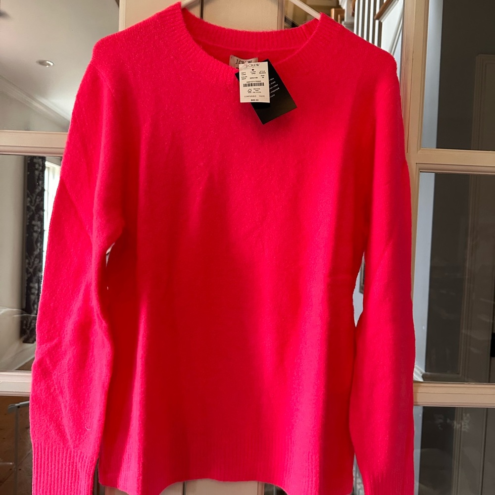 J.Crew NWT 89.50 Bright Pink Sweater Valentine’s Day💕